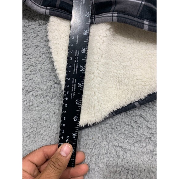 Matilda Jane (M) Medium Checkered Kimono Cardigan Vest Faux Fur Fleece - Picture 7 of 9